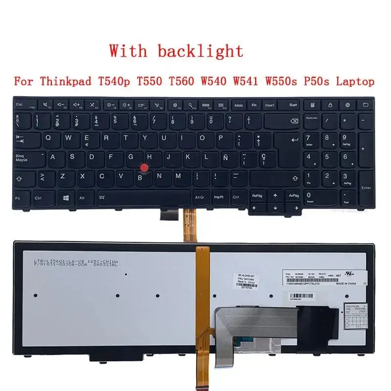 Spanish Backlit Keyboard for Lenovo Thinkpad P50S 10 Spanish Backlit Keyboard for Lenovo Thinkpad P50S - Image 10