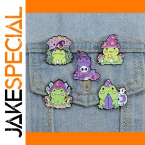 Magic Frog Enamel Pin with Wand and Potion