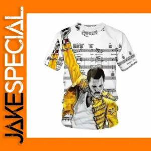 Freddie Mercury Queen Men’s Oversized 3D Print T-Shirt
