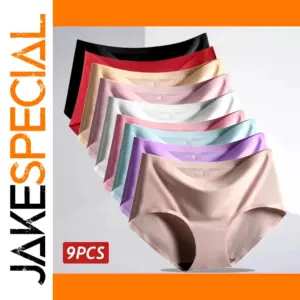 9 Pcs Women's Soft Ice Silk Briefs