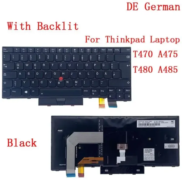 Lenovo ThinkPad Backlit Keyboard for T470/T480 and More - Image 10
