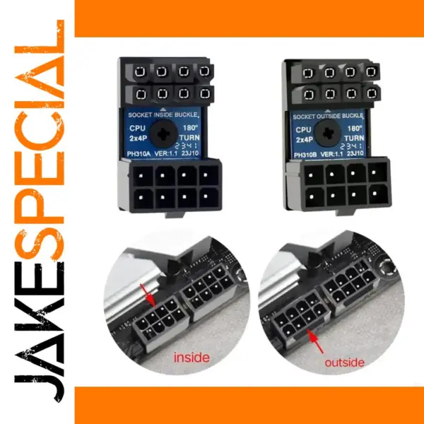 180 Degree 8 Pin CPU Power Connector Adapter