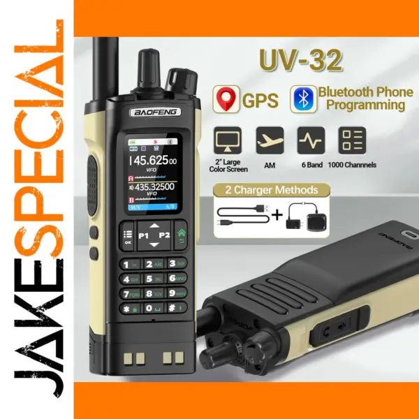 BAOFENG UV-32 GPS Walkie Talkie 10W Bluetooth