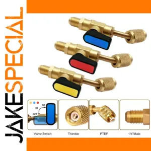 Refrigerant Ball Valve Adapter 1/4 inches SAE