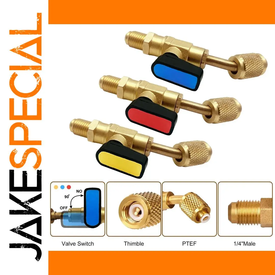 Refrigerant Ball Valve Adapter 1/4 inches SAE 1 Refrigerant Ball Valve Adapter 1/4 inches SAE