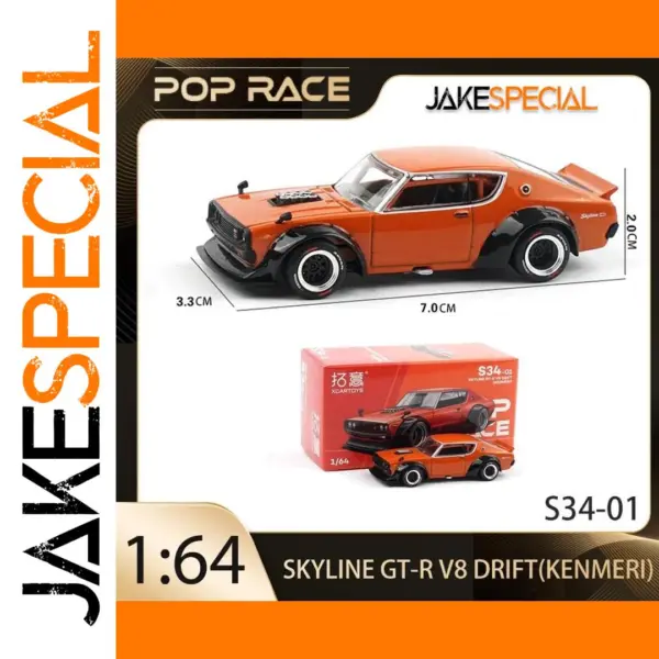 POP RACE 1:64 Skyline GT-R V8 Drift Miniature Car