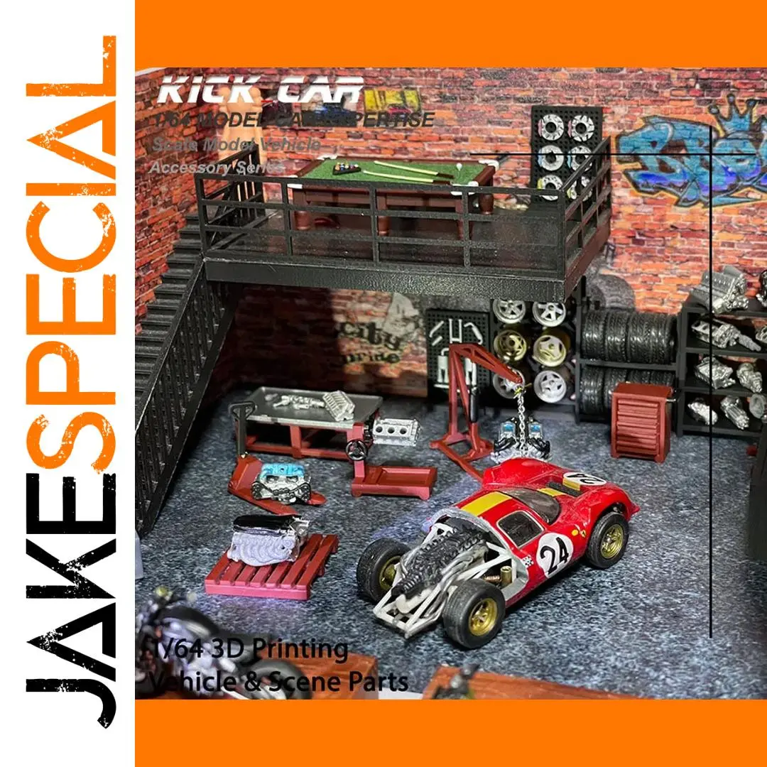 Dayu 1/64 Model Car Workshop DioramaScene 1 Dayu 1/64 Model Car Workshop DioramaScene