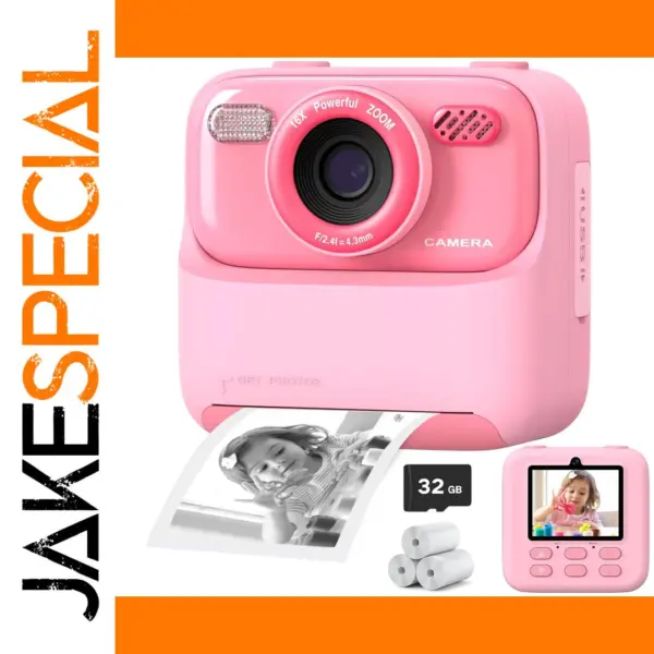 Kids Instant Print Camera with Dual Lens 32G
