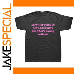 Humorous Black T-shirt with Pink Text