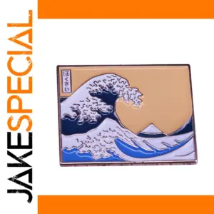 The Great Wave Off Kanagawa Enamel Lapel Pin by Hokusai