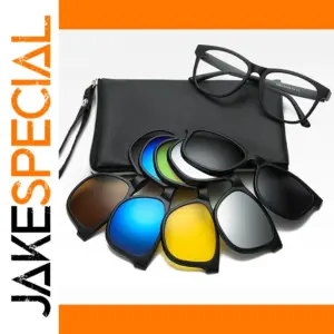 6-in-1 Polarized Magnetic Clip-on Sunglasses for Adults