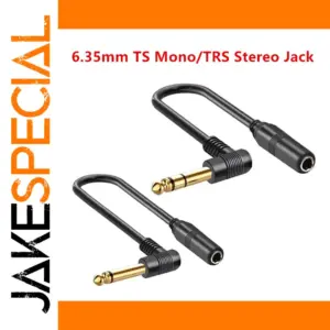 90 Degree 1/4 Inch Male to Female Audio Cable