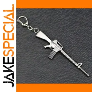 Metallic Rifle Keychain Pendant for Collectors