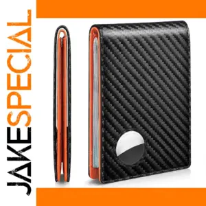 Carbon Fiber Leather Airtag Wallet for Men