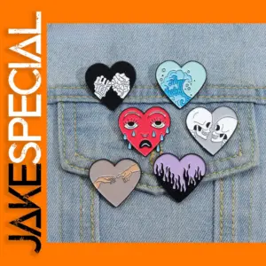 Heart Shape Ocean Wave Tears Brooch Piercing