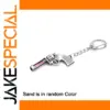 Metallic Revolver Keychain with Colorful Sand