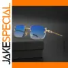 Retro Rimless Square Sunglasses Men Women UV400
