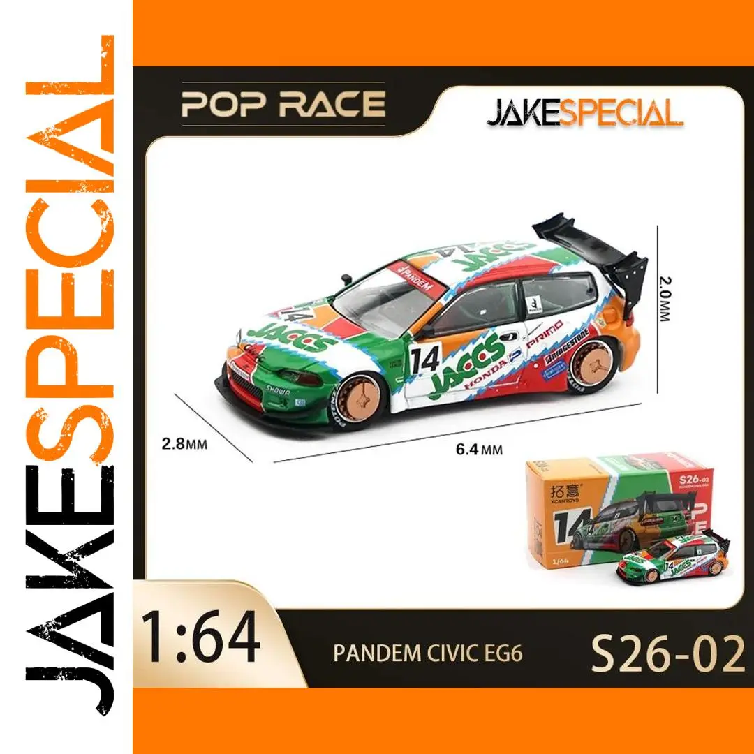 POPRACE 1:64 Civic EG6-JACCS Diecast Model 1 POPRACE 1:64 Civic EG6-JACCS Diecast Model
