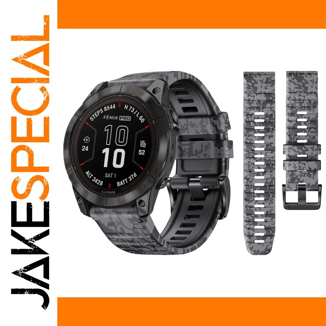 Sports Camouflage Silicone Strap for Garmin Fenix 7 1 Sports Camouflage Silicone Strap for Garmin Fenix 7