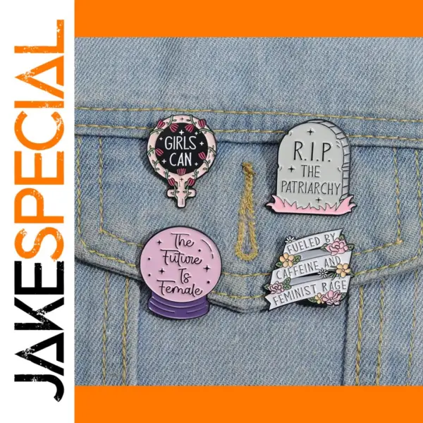 Feminist Enamel Pin Custom Girl Power Brooch