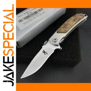 Ball Bearing Folding Knife with Wood Handle