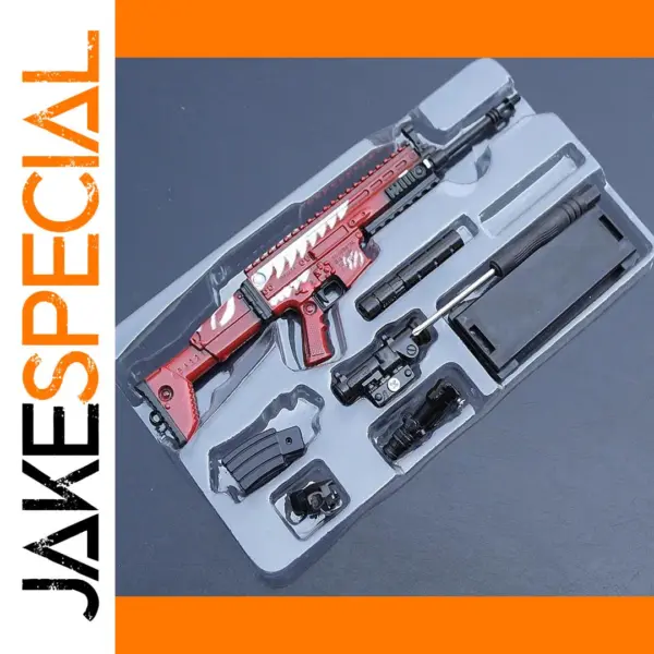 Red Tactical Rifle Model with Accessories Set