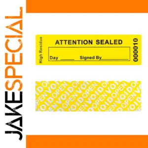 Yellow Tamper Evident Security Labels 100 Pack