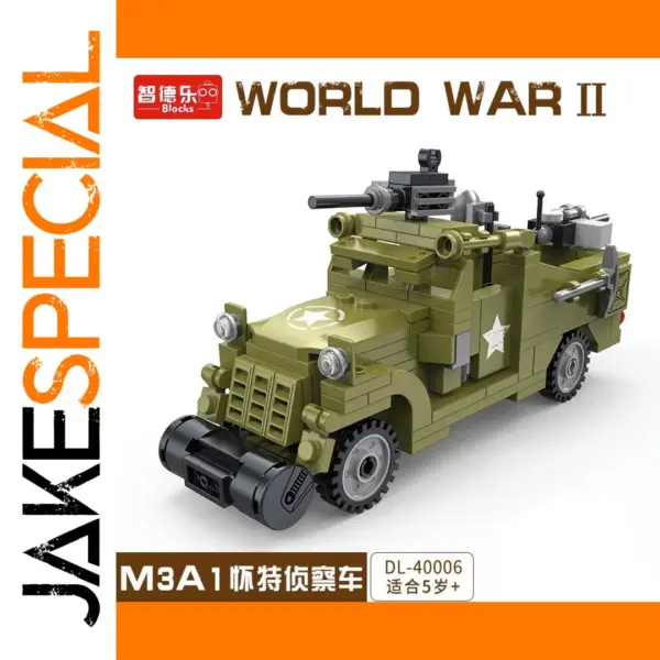 WWII M3A1 Half-Track Military Block Model