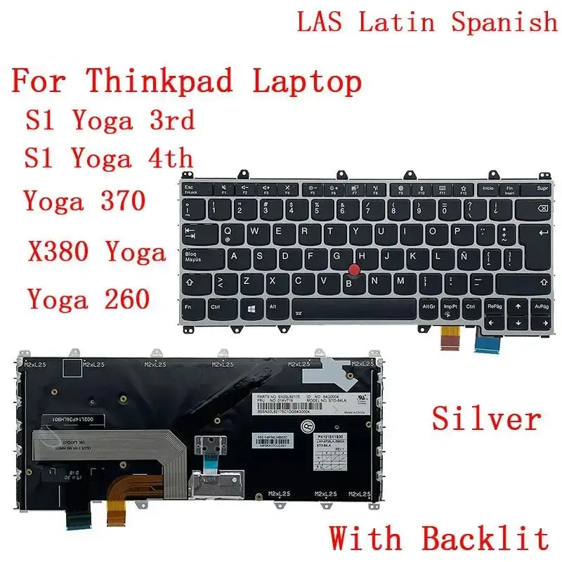 LAS Spanish Keyboard for Lenovo ThinkPad X380 Yoga 8 LAS Spanish Keyboard for Lenovo ThinkPad X380 Yoga - Image 8