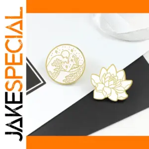 Lotus Wave Ocean Enamel Brooch for Bags