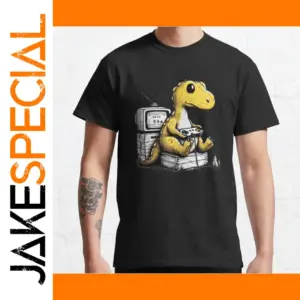 Funny Dino T-Rex Cartoon T-Shirt for Men