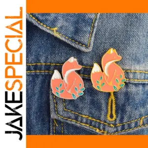 Red Fox Enamel Pin Brooch for Clothes and Bags