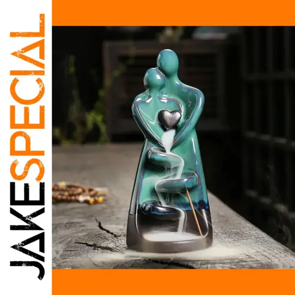 Teal Ceramic Backflow Incense Burner