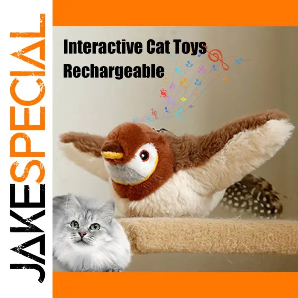 Interactive Flying Bird Cat Toy with Catnip
