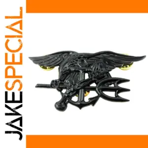 Black US Navy Seal Eagle Anchor Badge Pin