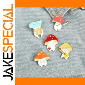 Cute Mushroom Enamel Pins for Bags and Clothes