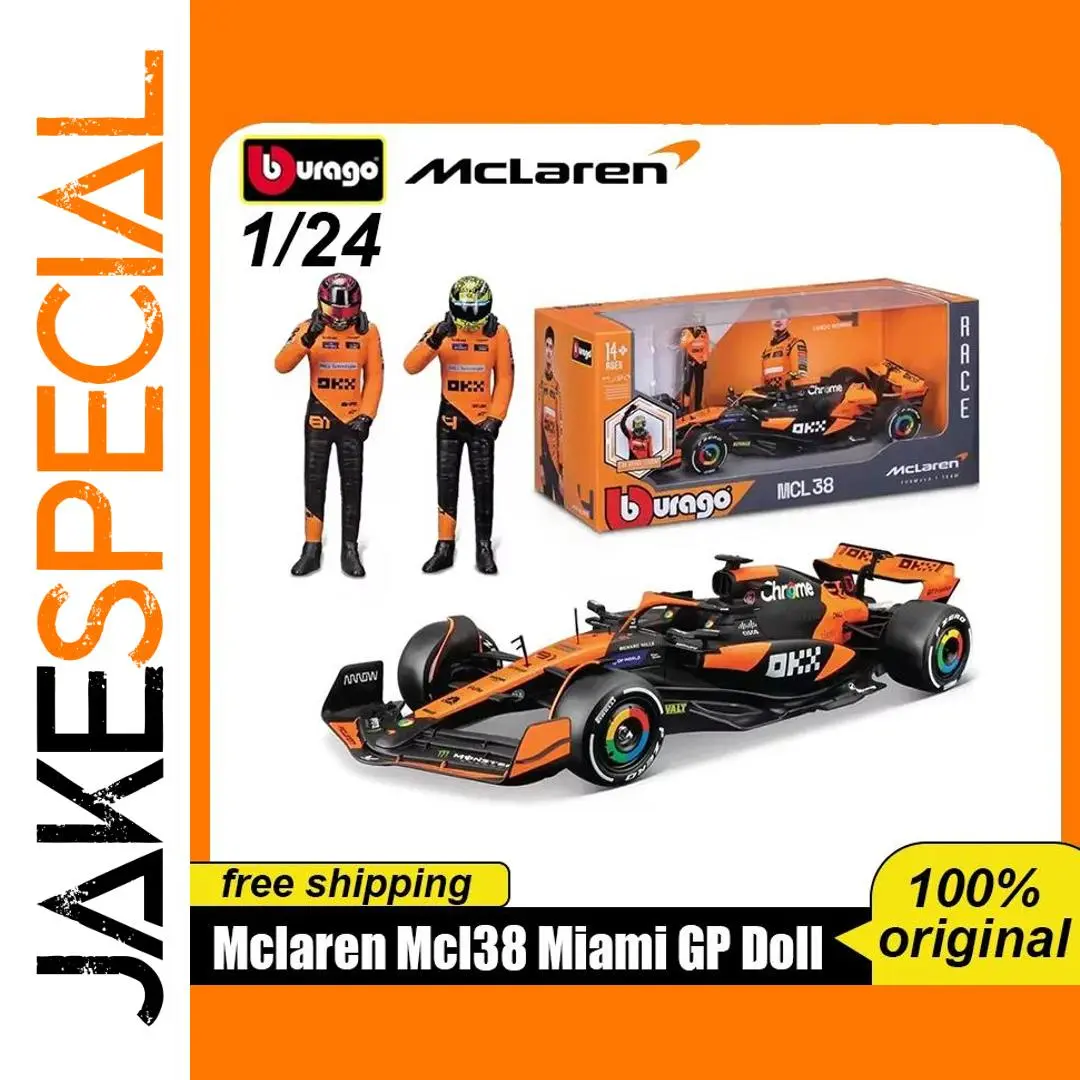 Bburago 1:24 Mclaren Mcl38 Miami Gp Diecast Model 1 Bburago 1:24 Mclaren Mcl38 Miami Gp Diecast Model