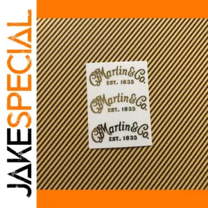 Set of 2 Gold Headstock Guitar Decals