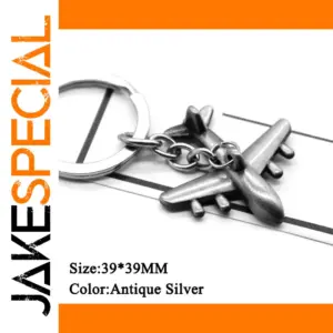 Metallic Long Gun Keychain with Chain Decor
