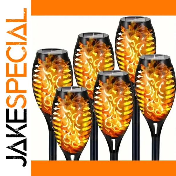 12 LED Solar Flickering Flame Torch Light
