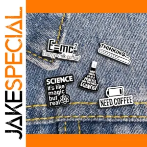 Magic Chemical Lab Enamel Pins Black Letter Badge