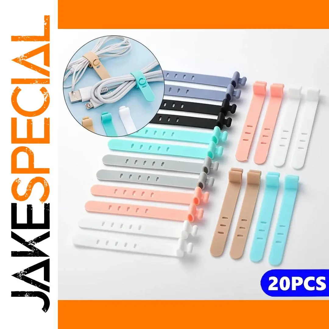 Silicone Cable Management Ties Set 20pcs 1 Silicone Cable Management Ties Set 20pcs