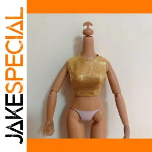 Gold Metallic Crop Top for 1/6 Scale Dolls
