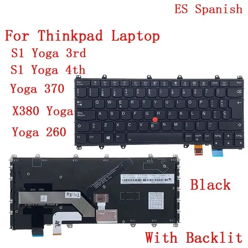 LAS Spanish Keyboard for Lenovo ThinkPad X380 Yoga 10 LAS Spanish Keyboard for Lenovo ThinkPad X380 Yoga - Image 10