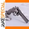 Metallic Revolver Keychain with Split Ring Attachment