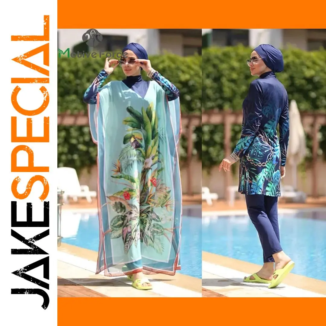 Modest Muslim Swimwear with Removable Hijab 1 Modest Muslim Swimwear with Removable Hijab