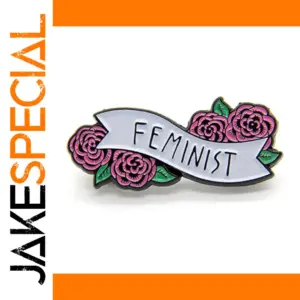 Feminist Rose Flowers Enamel Brooch Pin