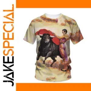 Spanish Bullfight 3D Printed T-Shirt for Men and Women
