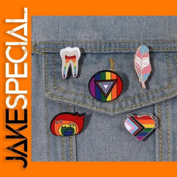 Rainbow Heart Shape Pride Lapel Pin