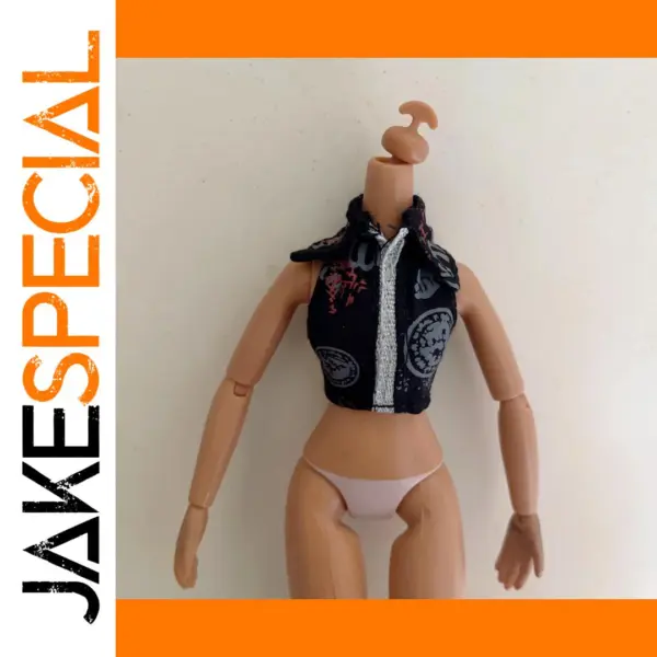 1/6 Scale Black Cropped Top with Design